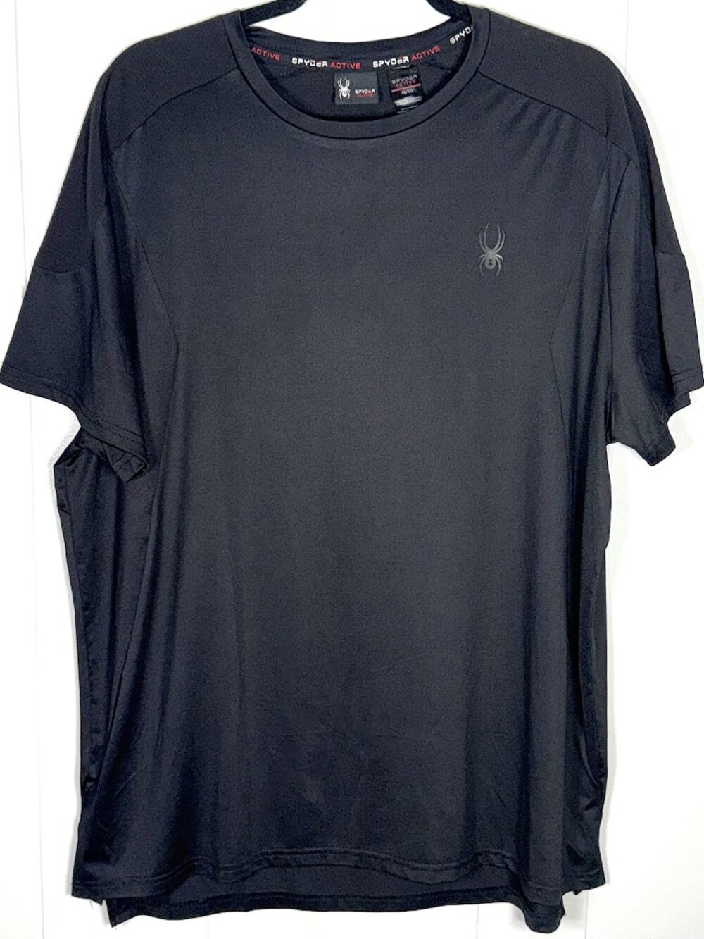 Spyder Active Performance Black Short Sleeve Stretch Pullover Crew T-Shirt XL